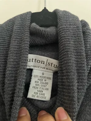 Vintage Gray Wool Turtleneck Knit Sweater Small Quiet Luxury Minimalist Capsule thumbnail 4