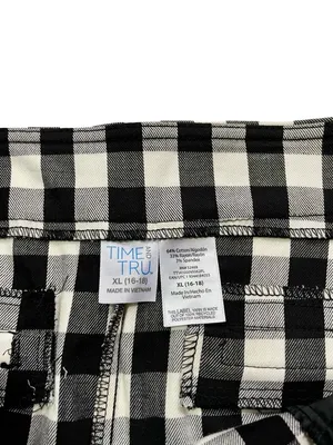 Time and Tru Black & White Gingham Bermuda Shorts Size XL NWT thumbnail 4