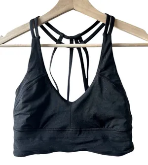 Lululemon Black Strappy Sports Bra Small Yoga Athleisure Activewear Workout Gym thumbnail 1