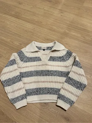 Universal Thread Striped Knit Collar Sweater thumbnail 2