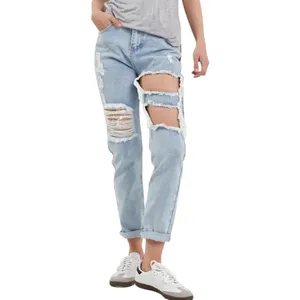NWT Grey Lab High Rise Cut Out Ripped Straight Leg Jeans Sz 25 Light Distressed thumbnail 2