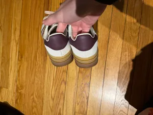 Adidas Gazelle Bold Leather Suede Platforms Burgundy Cream Maroon Sneakers Sz 8 white shoes thumbnail 10