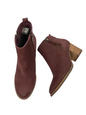 -Blondo Eve Leather Ankle Booties Boots Womens 8.5 Plum Burgundy Waterproof thumbnail 10