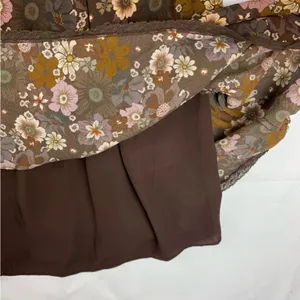 Wilfred size small grace midi sun dress brown white floral square neck boho thumbnail 12
