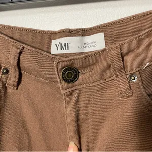 YMI Y2K High Rise‎ Brown Mocha All Day double Cargo Wide Leg Women’s Size 7 thumbnail 2
