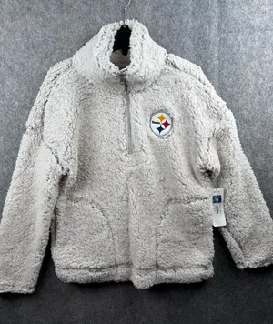 NFL Team Apparrel Pittsburgh Steelers Women's Sherpa Quarter-Zip Pullover Jacket thumbnail 1