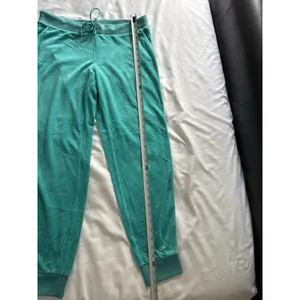 Juicy Couture Velour Pants Jogger Turquoise Blue Green Women's Large Y2K Sport thumbnail 5