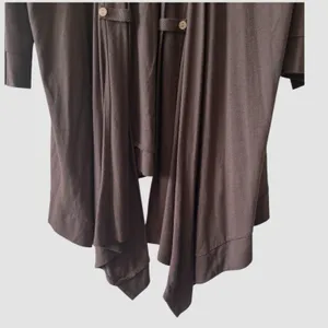 Liz Claiborne Womens Brown 3/4 Sleeve Asymmetrical Open Front Cardigan X-Large thumbnail 3