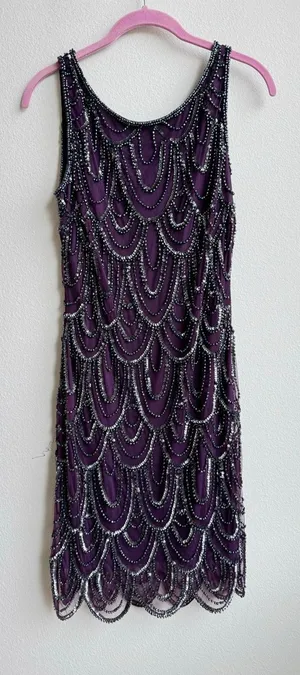 Vintage Sleeveless Fully Sequin Beaded Sparkle Party Cocktail Dress Size 2 thumbnail 1
