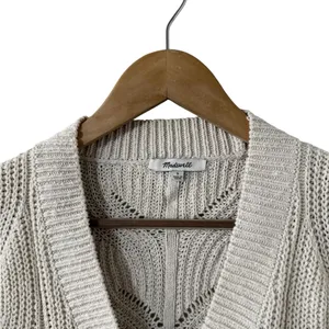 MADEWELL Hill View Cotton Button Down Cable Knit Cardigan Sweater thumbnail 5