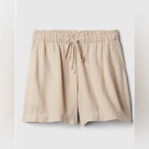 Gap linen blend pull on short khaki sand tan size medium thumbnail 12