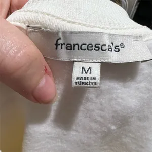 Francesca's Women's M Beige Love Embroidered Long Sleeve Sweatshirt thumbnail 4