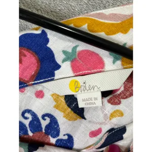 Boden Alexandra Linen Floral Top Women’s Size 2 Multicolor Boho Summer Blouse thumbnail 5