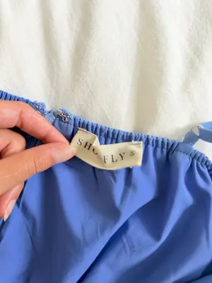 Shoefly Blue cowl-neck mini wrap dress thumbnail 4