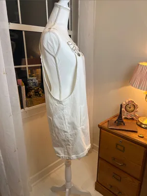 White shorts overalls with Buckle Straps size medium. thumbnail 5