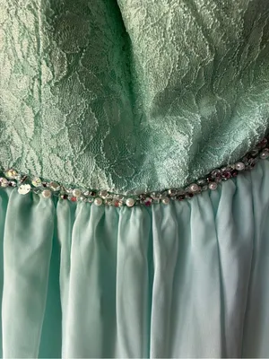 Speechless One-Shoulder Mint Lace & Chiffon Gown thumbnail 5