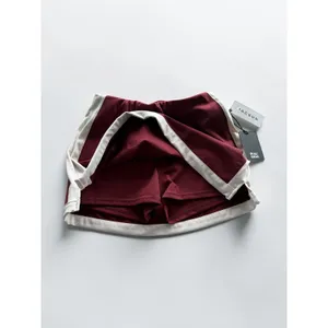 PacSun PAC 1980 Women Burgundy Red Athletic Skort White Trim Small NWT thumbnail 3