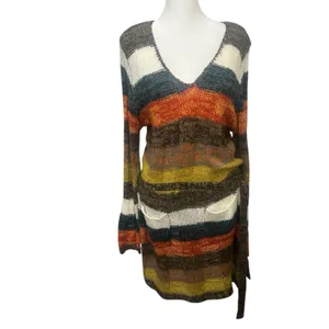 Bobbie Brooks Vtg Y2K Rainbow Striped Sweater Dress Boho-Chic Indie‎ Core Sz XL thumbnail 2