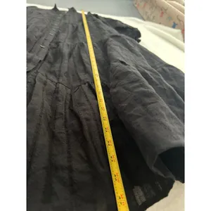 PrettyGarden Black Cotton Tiered Maxi Dress‎ Long Sleeve Button Down Small 4493 thumbnail 6