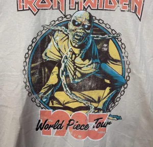 Iron Maiden World Piece Tour 1983 Heavy Metal Band Tee 2XL thumbnail 2