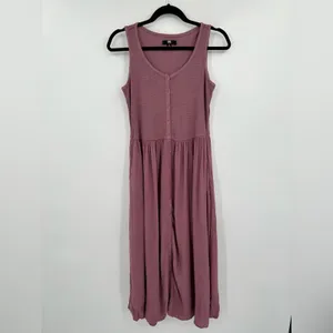 FRYE | Easy Button Down Midi Dress In Dusty Mauve Size Extra Small thumbnail 2