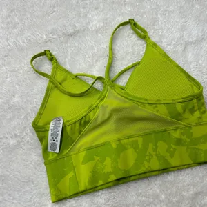 Nike Womens Green Athleisure Luxe Strappy Sports Bra Padded Sz XS Workout Cheer thumbnail 2