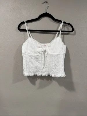 Edikted White Lace Corset Tank Top thumbnail 2