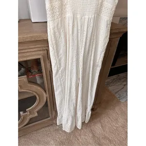 LoveShackFancy Eyelet Cotton Wide Leg Jumpsuit Womens White Size‎ 4 thumbnail 12