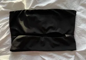 Edikted Black Tube Top With Slit thumbnail 1