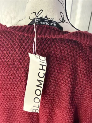 BloomChic Women's Crewneck Sweater in Burgundy thumbnail 2