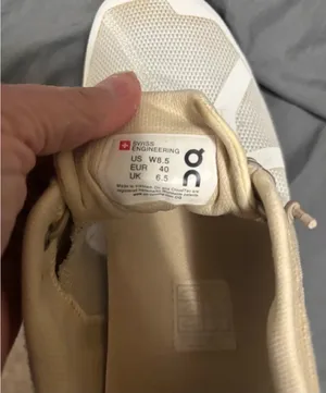 Size 8.5 ON Cloud Sand/snow 50/50 lace up low top Running Sneakers. In EUC! Upgrade your athletic footwear collection with these ON Women's Cloud 50/50 Running Sneaker Shoes thumbnail 8