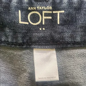 LOFT Dark Blue Flare Jeans thumbnail 4
