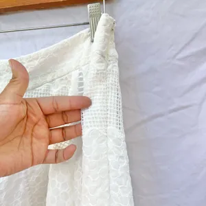 Vintage | Mid-Rise Lace Crochet Asymmetrical Midi Skirt In White Size Large thumbnail 6