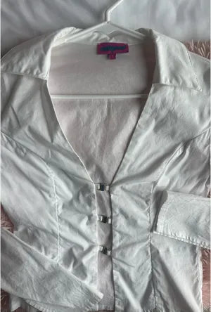 Edikted Top White Long Sleeve thumbnail 4