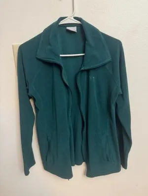 Columbia Womens Teal Green Full Zip Fleece Jacket Mock Neck Size Medium thumbnail 1