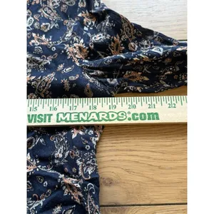 Market &‎ Spruce Women’s S Navy Blue Paisley Embroidered 3/4 Sleeve Lined Tunic thumbnail 5