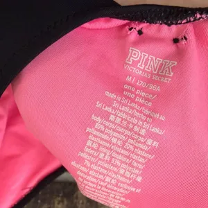 Pink Victoria's Secret One Piece Black Swimsuit Size Medium Cut Out Sides thumbnail 5