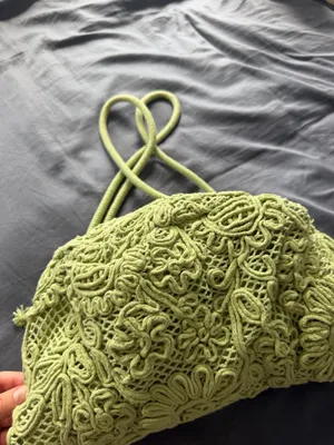 Zara Green Crochet Bag  thumbnail 4