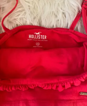 Hollister Red Cropped Tank-Top thumbnail 3