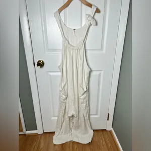 Free People Cotton Gauze Henriette Sleeveless Tie Waist Wide Leg Jumpsuit M thumbnail 4