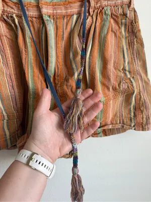 Free People Kahuna Harem Shorts Multicolor Striped Tassel Boho Size Small thumbnail 7