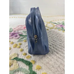 Estee Lauder Blue Denim‎ Faux Leather Cosmetic Makeup Travel Bag Pouch thumbnail 2