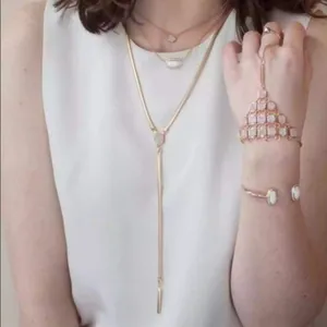 Kendra Scott Starla Long Y Necklace Iridescent Drusy Stone thumbnail 1