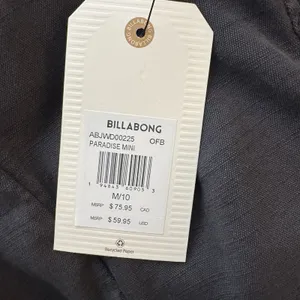 Billabong Grey Gray Paradise Mini Dress Fit Flare Flutter Women Sz Medium NWT thumbnail 7