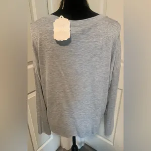 NWT Altar’d State Gray Super Soft Crew Neck Long Sleeve Top thumbnail 3