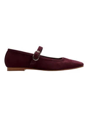 NWT Marc Fisher Dress Flats with Square Toe and Ankle Strap Red Suede Purple 8M thumbnail 6