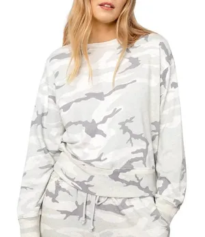 Rails Sweatshirt Women XS Gray‎ Ramona Stone Camo Pullover Athleisure Streetwear thumbnail 1