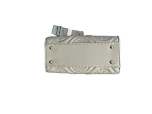Valentino Orlando Grey Quilted Monogram Satchel Tote Strap Bag Charm V-2012 NWT thumbnail 5