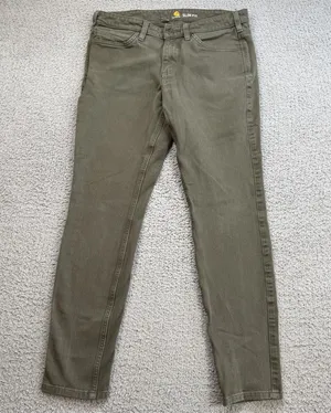 Carhartt Women’s 10 Olive Green Slim Fit Stretch Utility Work Pants Casual thumbnail 1