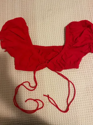Hazel Boutique Red Tie Front Top thumbnail 1